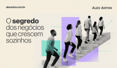 Banner do site Alex Anton com pessoas subindo escadas e o texto 