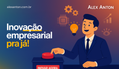 Imagem de um empresário ao ligar uma luz, simbolizando inovação e empreendedorismo, com criatividade e tecnologia para impulsionar negócios.
